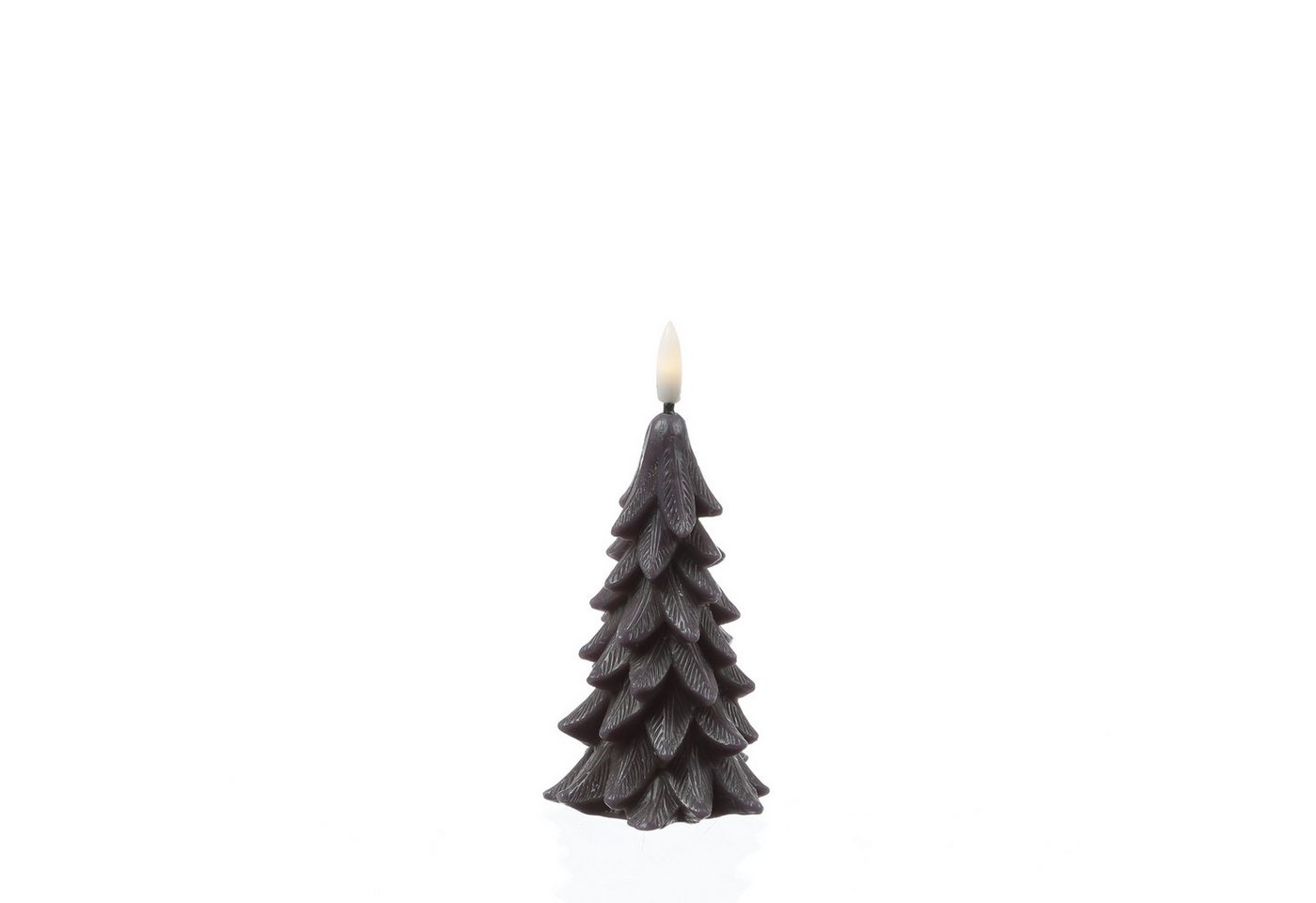 MARELIDA LED-Kerze Tannenbaum Weihnachtsbaum Baumform Echtwachs H: 16cm Timer grau, LED Classic, warmweiß (2100K bis 3000K)