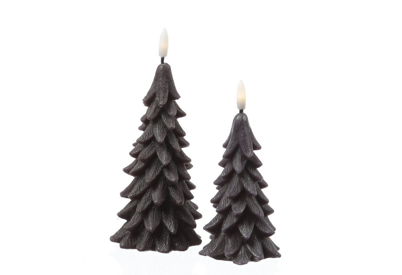 MARELIDA LED-Kerze Tannenbaum Weihnachtsbaum Baumform Echtwachs H: 16cm Timer grau, LED Classic, warmweiß (2100K bis 3000K) Bild 4