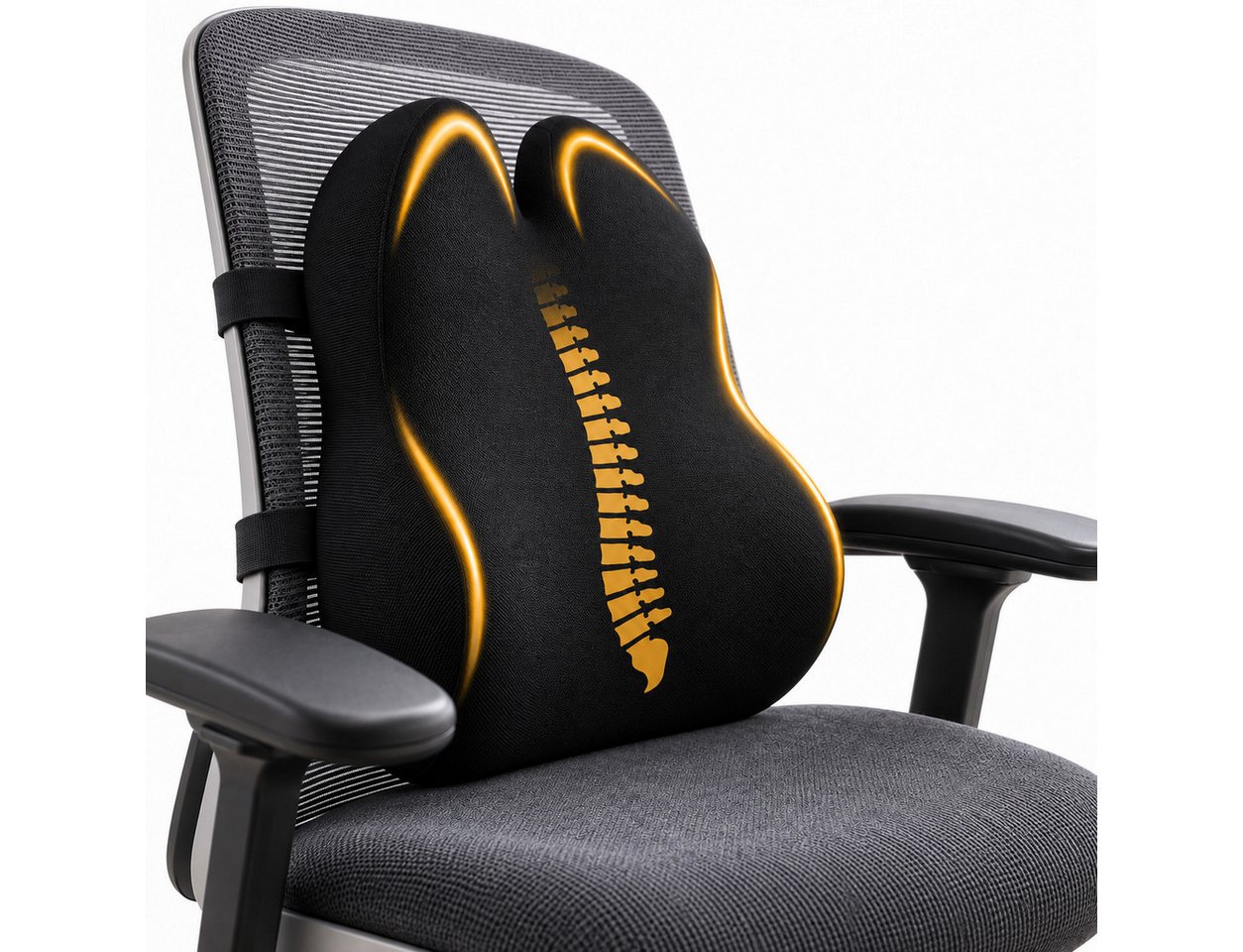 ProtoArc Sitzkissen Ergonomisches Sitzkissen, 10 cm Memory Foam für Büro & Auto, Lendenkissen Memory Foam ergonomisch für Büro & Auto Bild 3