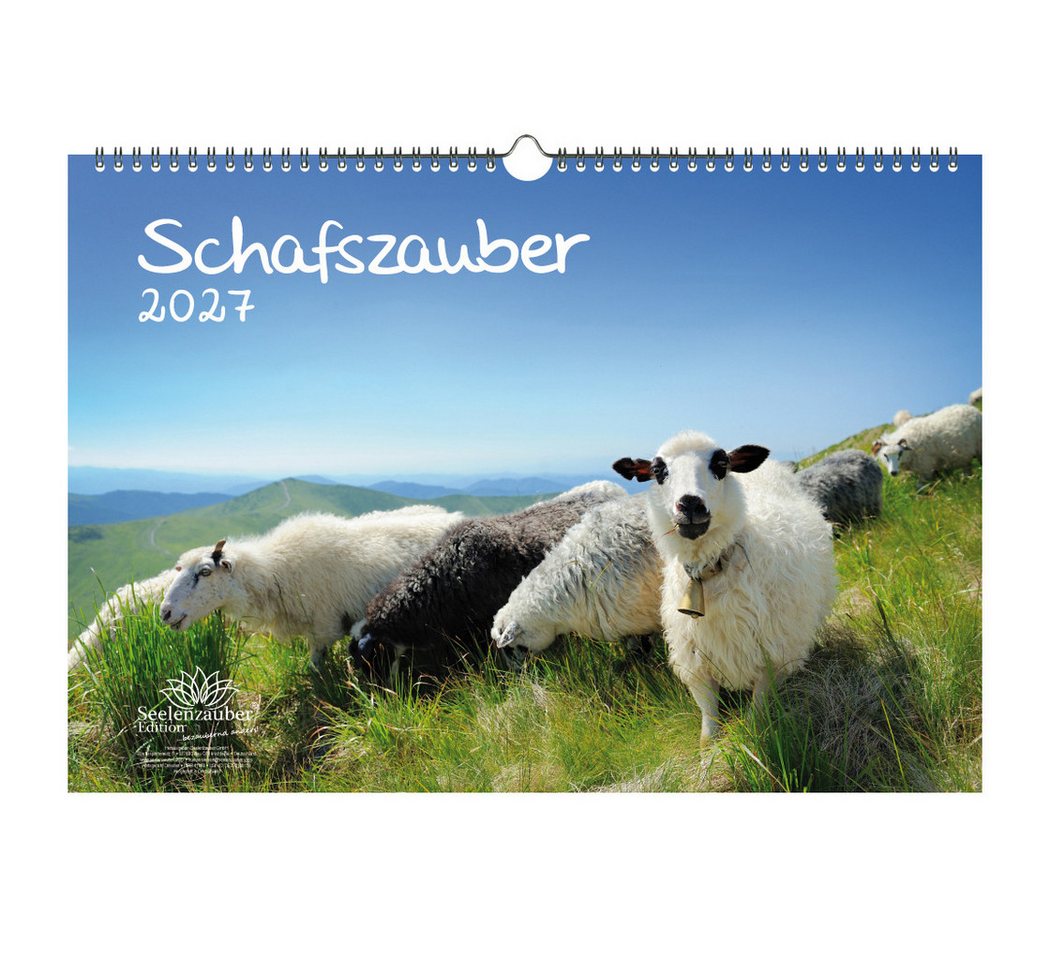 Seelenzauber Wandkalender Schafszauber DIN A3 Kalender für 2027 Schafe und Lämmchen