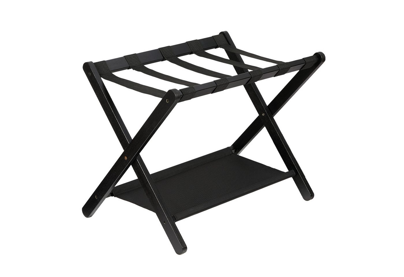 GarveeMore Regal Regal Kofferständer Klappbarer Bambus mit Ablagefläche, bis 50 kg, 1-tlg., stabiler X-Rahmen Gepäckständer für Schlafzimmer, Wohnzimmer, Hotel Bild 3
