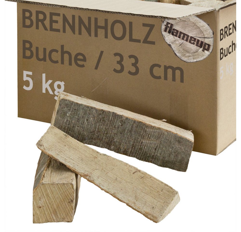 Flameup Kaminholz Brennholz Kaminholz Holz 5-500kg Ofen Kamin Kaminofen Grill Buche 33cm, 5 kg Bild 5