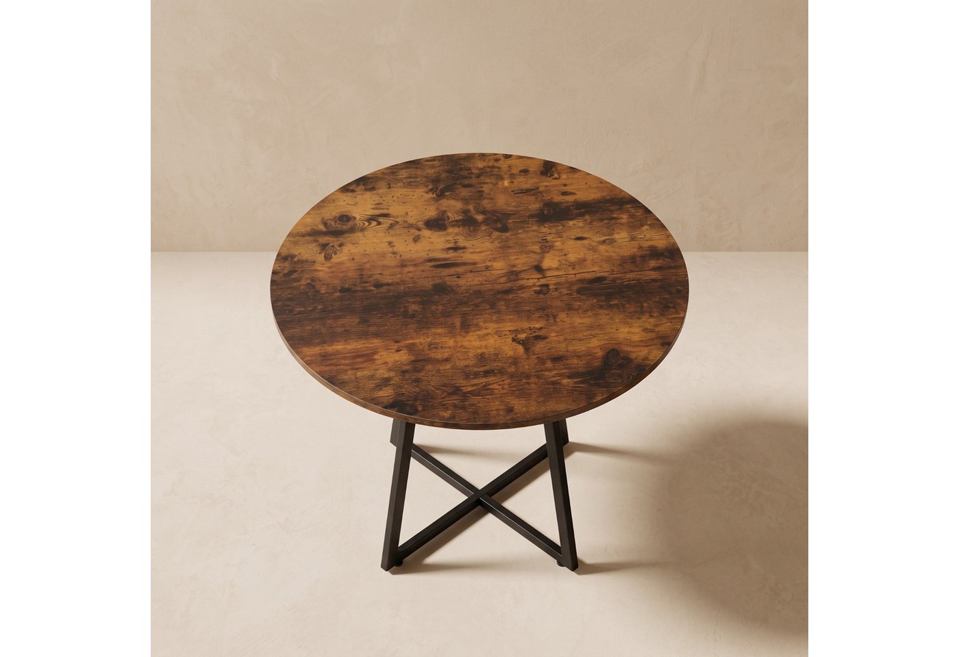 SCENA LIVING Küchentisch Runder Tisch auf kreuzförmigem Gestell, Ø 80 cm x 72 cm Bild 4