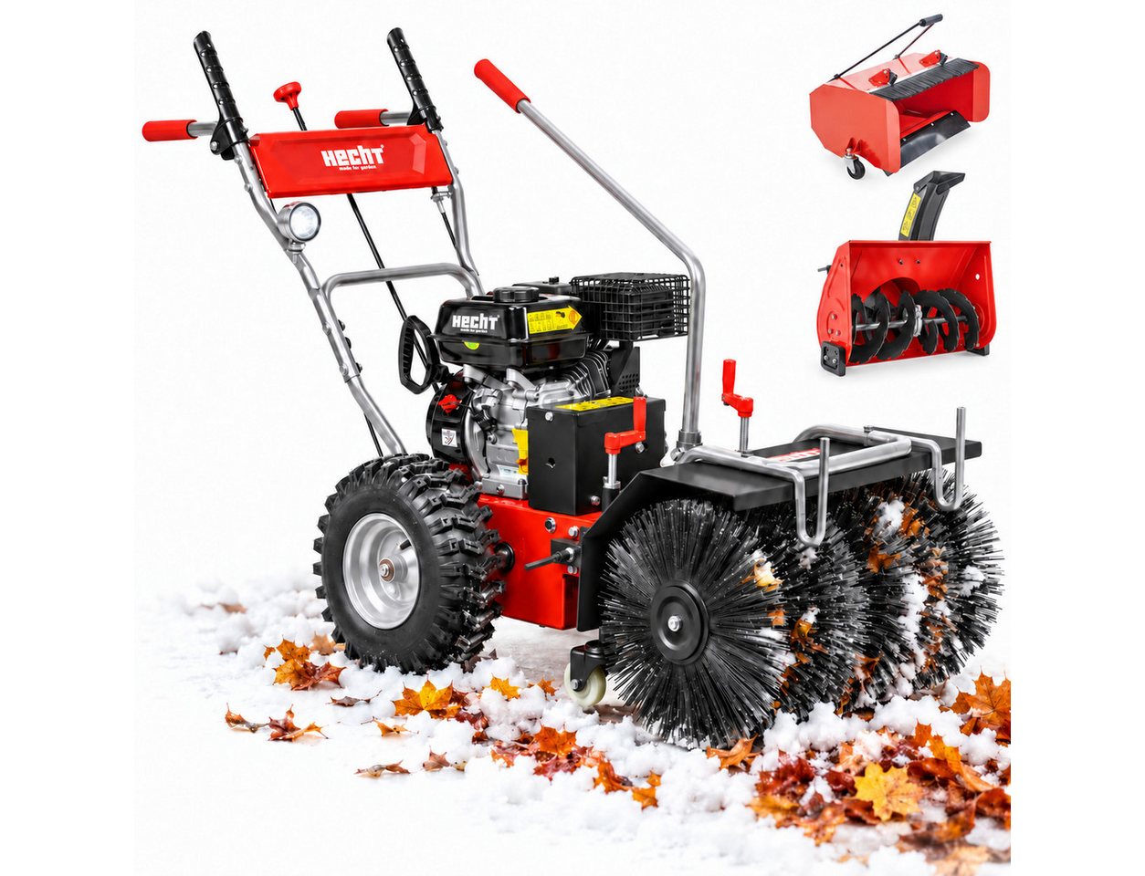 Hecht Benzin-Kehrmaschine 8616 SE mit Auffangbehälter, Schneefräse, 62,00 cm Arbeitsbreite, (3-tlg), Elektrostart, 6,5 PS. 230V Bild 3