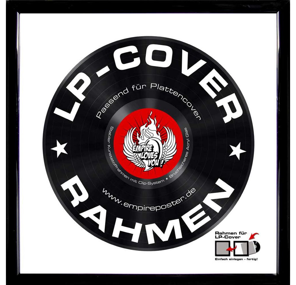 Bilderrahmen LP Plattencover Rahmen - Wechselrahmen - Profil: 15mm Kunststoff schwa