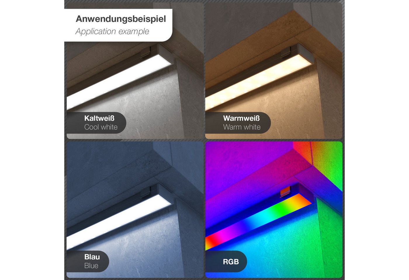 SO-TECH® LED-Stripe-Profil LED Profil-PH1 für breite LED Stripes bis 16 mm, 1m (18x8,5mm) Silbermatt EV1, opale Abdeckung & Endkappenset Bild 3