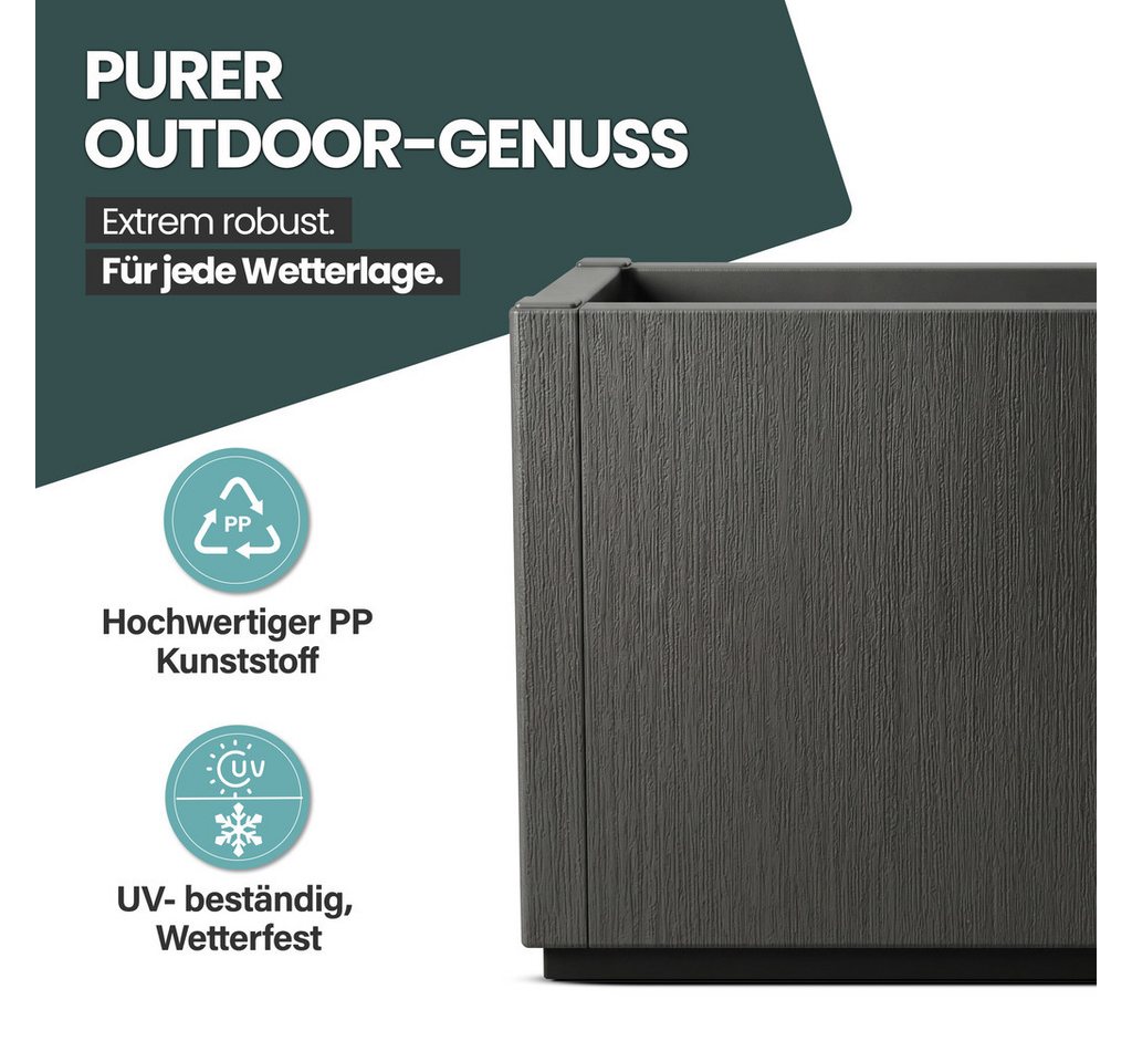 KreLeo Pflanzkübel 'Ethica' in strukturierter Optik schmale Version (Farbe/Set wählbar) (1 St)