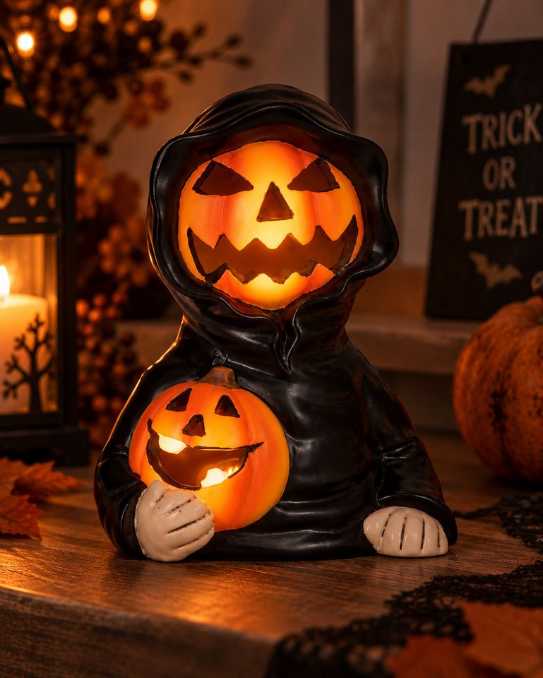 Mel-O-Design LED Dekofigur LED Halloweenfigur Pumpkin Shadow mit Farbwechsel 18,5 cm Bild 4
