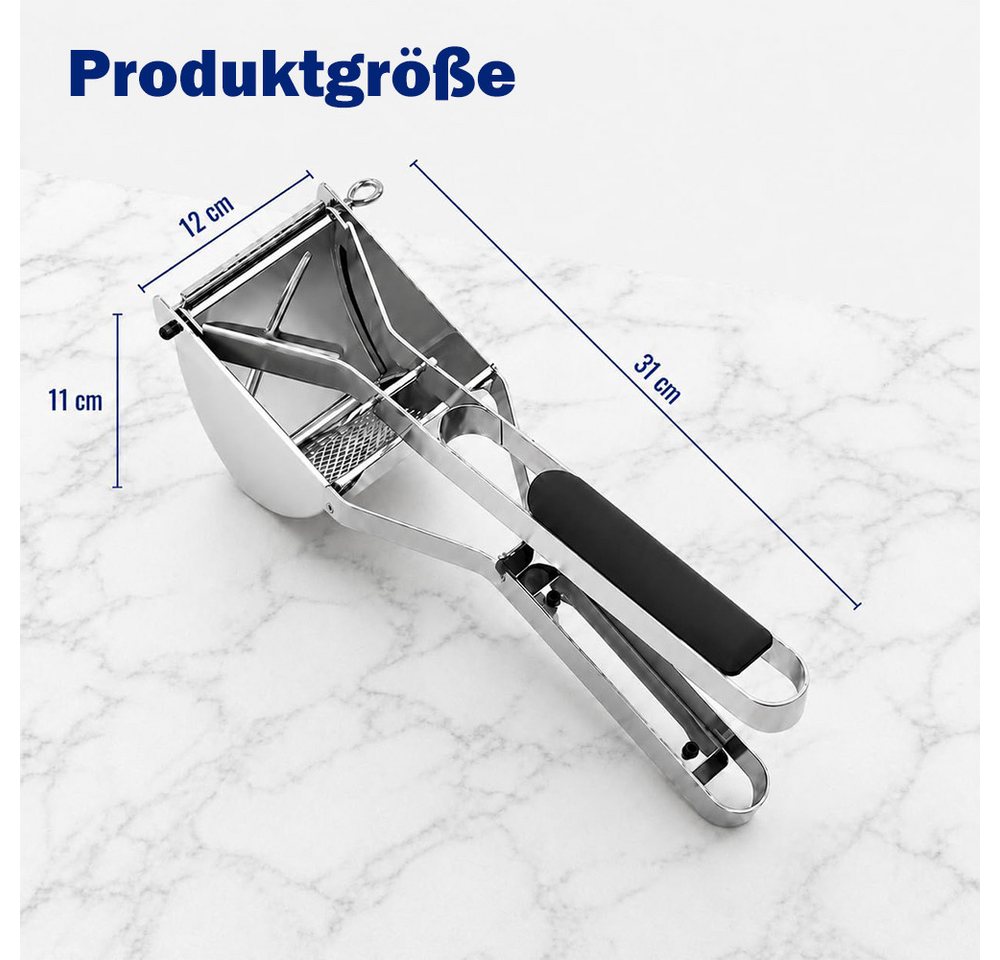 AFKSMILE Kartoffelpresse Kartoffelpresse Edelstahl, Kartoffelstampfer für Püree Babybrei Gemüse, Für cremiges Püree, Obst- & Gemüsebrei, Spätzle & Spaghetti-Eis Bild 3