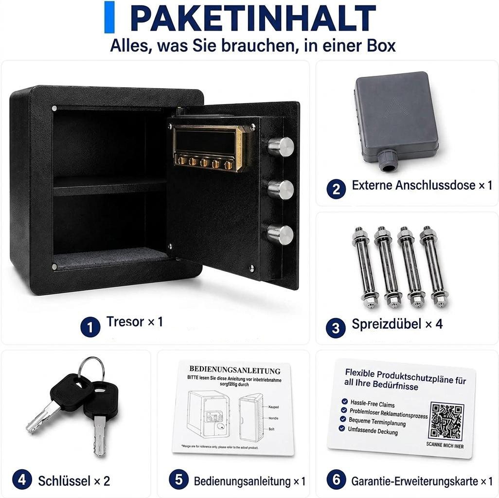 GarveeMore Möbeltresor Stahltresor, 1,2 Kubikfuß (ca. 34 Liter) Sicherheits-Safe, Digitales Tastenfeld, herausnehmbarer Einlegeboden, Alarmsystem