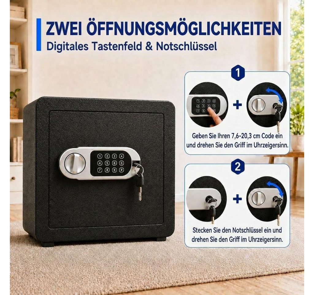 GarveeMore Möbeltresor Stahltresor, 1,2 Kubikfuß (ca. 34 Liter) Sicherheits-Safe, Digitales Tastenfeld, herausnehmbarer Einlegeboden, Alarmsystem Bild 5
