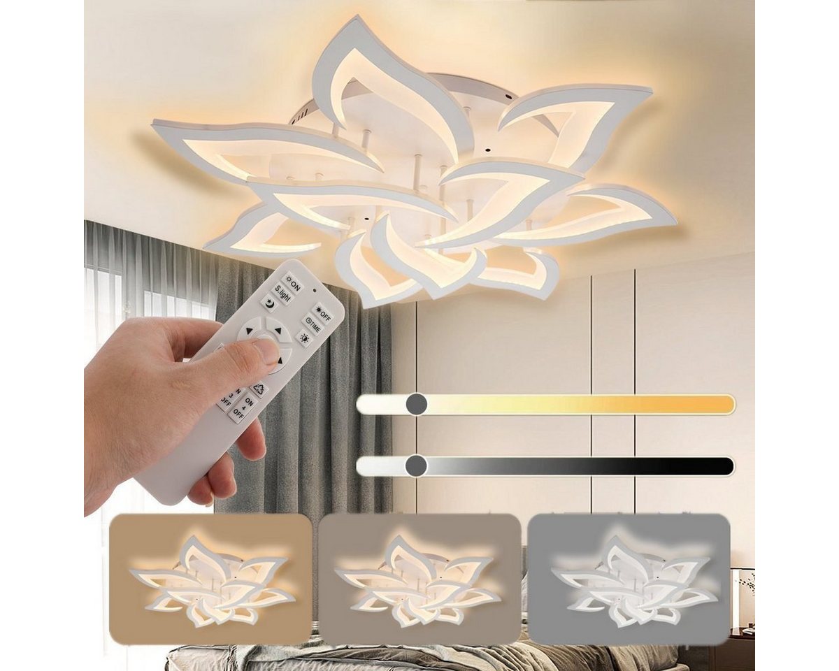 oyajia Deckenleuchte 10 Köpfe LED Deckenleuchte 82cm, Blumenförmiges Wohnzimmer Deckenlampe, LED fest integriert