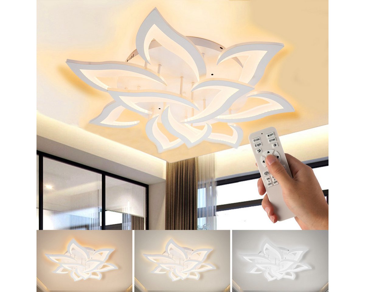 oyajia Deckenleuchte 10 Köpfe LED Deckenleuchte 82cm, Blumenförmiges Wohnzimmer Deckenlampe, LED fest integriert Bild 2
