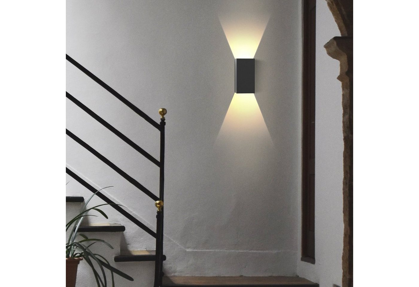 ZMH LED Wandleuchte Up Down Flurlampe Einstellbarer Strahl für Schlafzimmer Wohnzimmer, ‎Energieeffizient, LED fest integriert, Warmweiß, Treppenlampe,Flurlampe,Warmweiß,wandlampe aussen Bild 4
