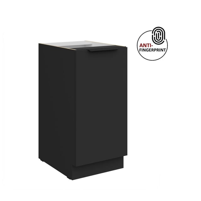 Küchen-Preisbombe Unterschrank 40 cm Küche ARIA Schwarz ultra matt Anti Fingerprint Küchenzeile