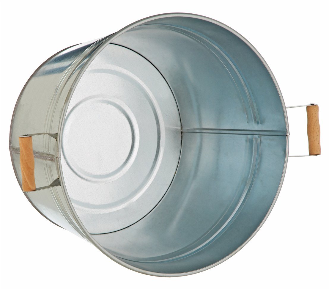 Dehner Blumentopf Pflanzkübel, Ø 36 cm, Höhe 25 cm, verzinkt, silber
