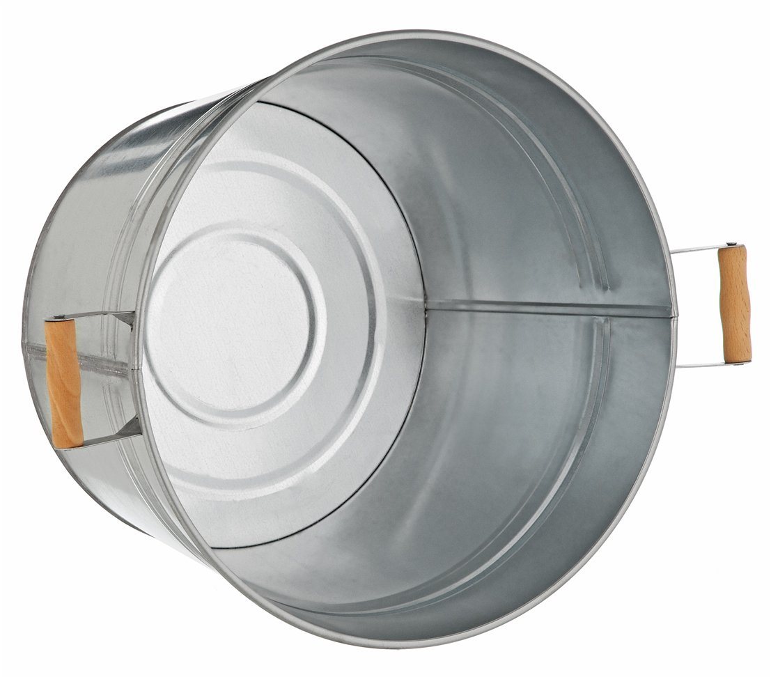Dehner Blumentopf Pflanzkübel, Ø 36 cm, Höhe 25 cm, verzinkt, silber Bild 2