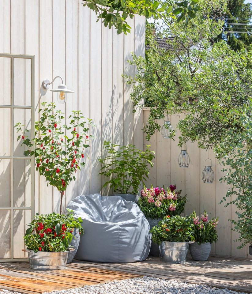 Dehner Blumentopf Pflanzkübel, Ø 36 cm, Höhe 25 cm, verzinkt, silber Bild 3