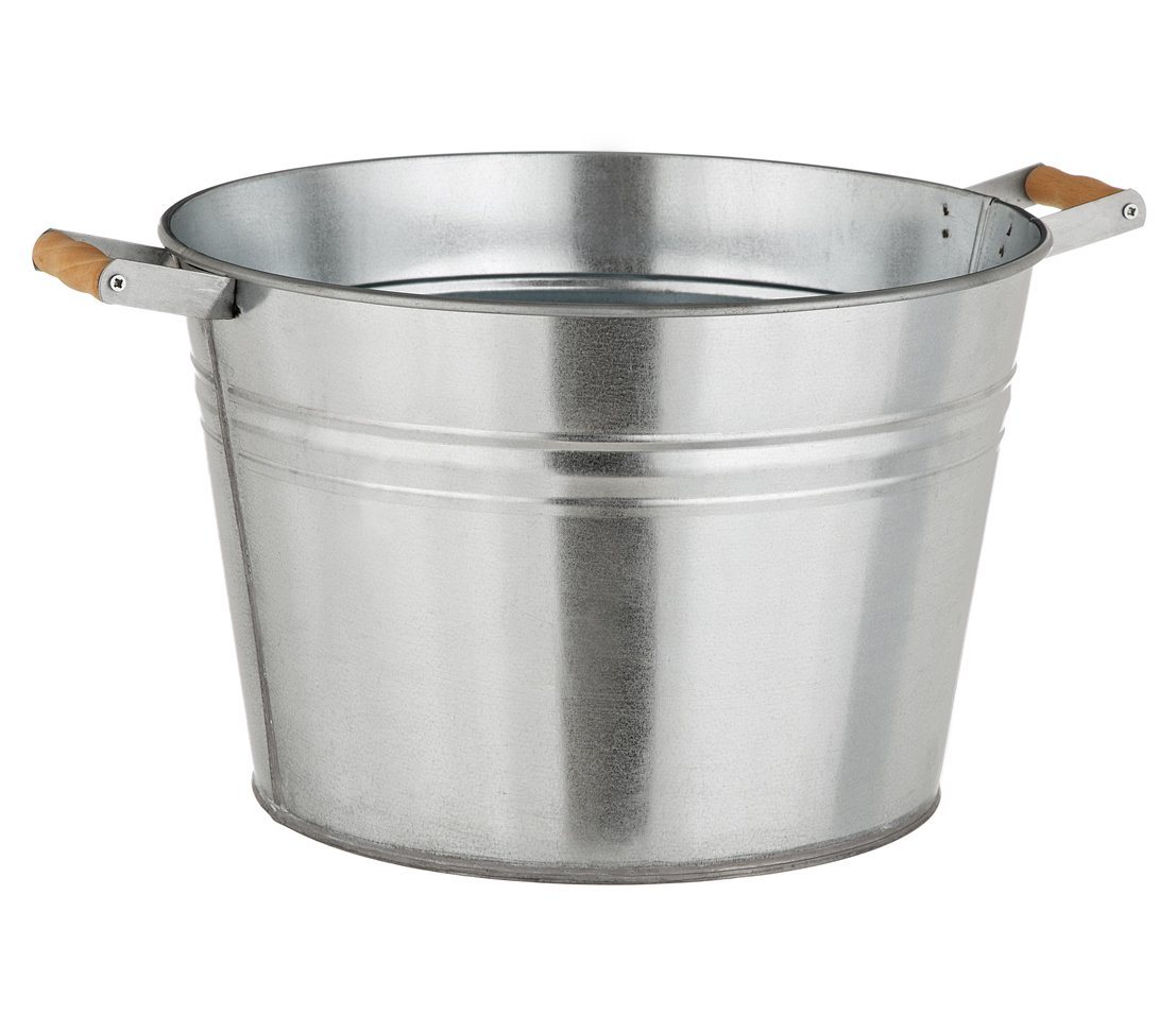 Dehner Blumentopf Pflanzkübel, Ø 36 cm, Höhe 25 cm, verzinkt, silber Bild 4