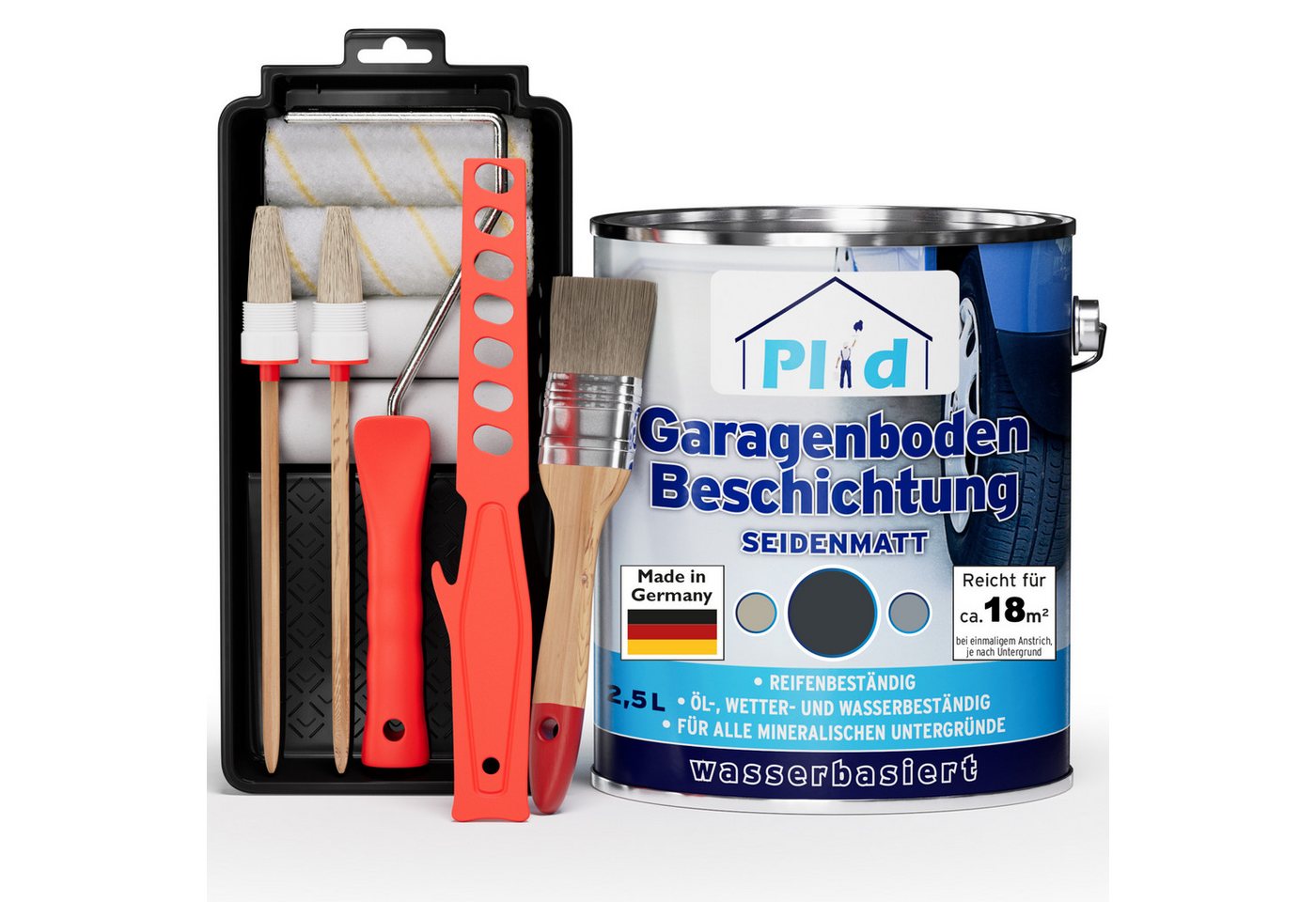 plid Bodenversiegelung Premium Garagenbodenbeschichtung Bodenbeschichtung Bodenfarbe Set, Schnelltrocknend Bild 3