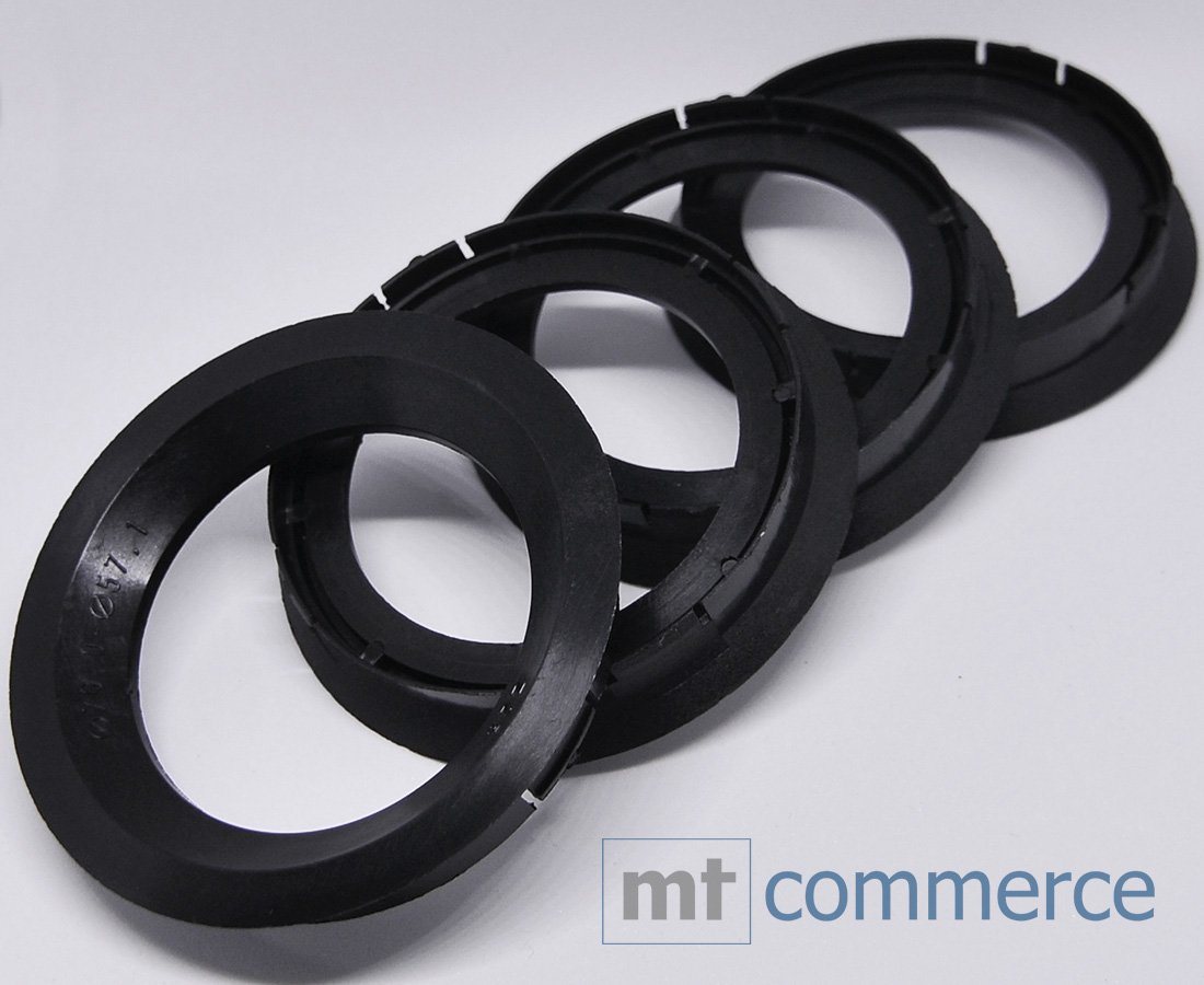 BRANDT AUTOMOTIVE Reifenstift 4X Zentrierringe schwarz Felgen Ringe Made in Germany, Maße: 76,0 x 57,1 mm