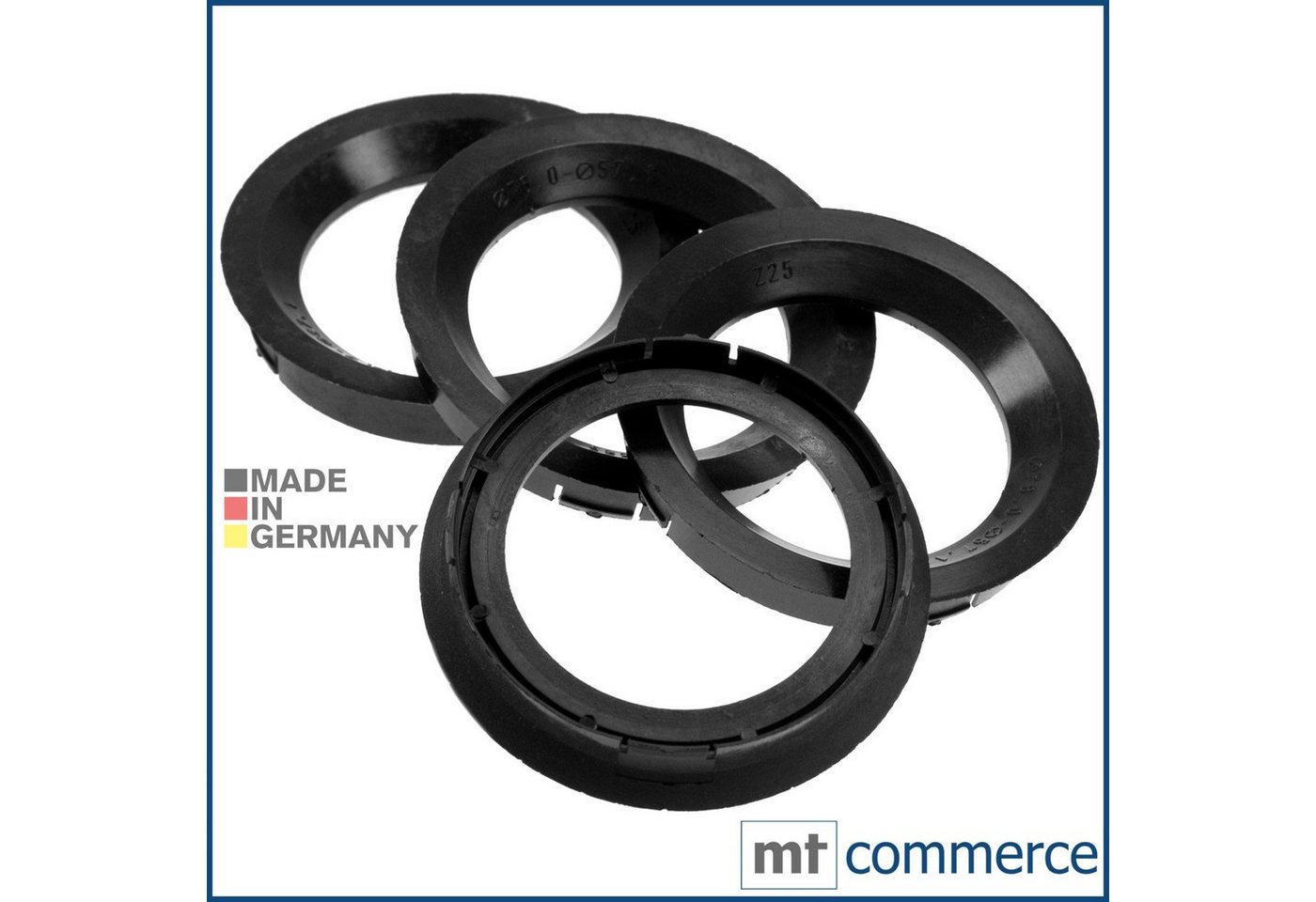 BRANDT AUTOMOTIVE Reifenstift 4X Zentrierringe schwarz Felgen Ringe Made in Germany, Maße: 76,0 x 57,1 mm Bild 3