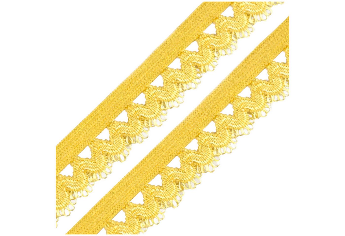 maDDma Spitzenband Wäschegummi Faltgummi Ziergummi 15mm Faltgummi ab 1m Einfassband, gelb Bild 3