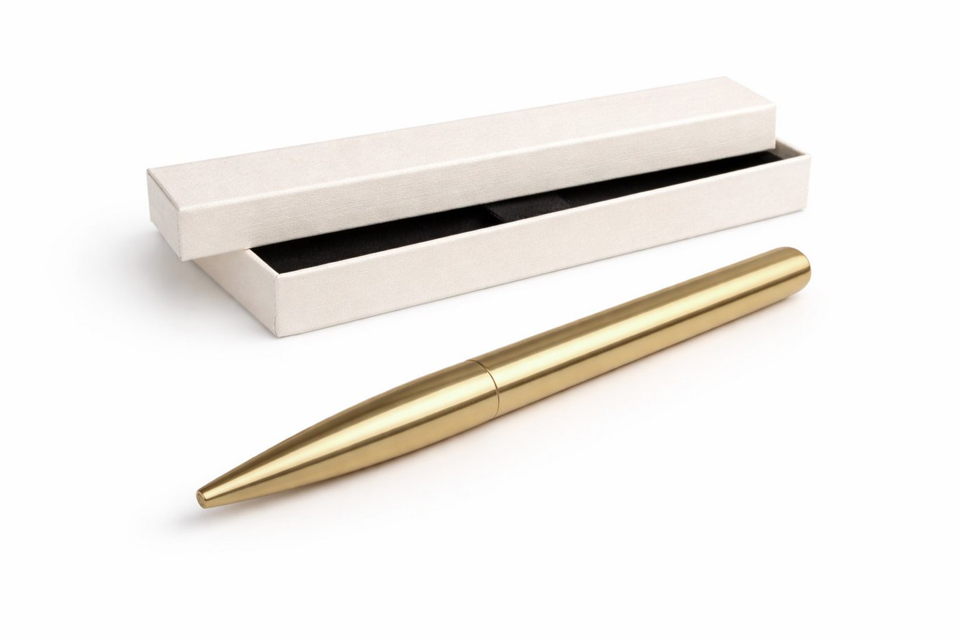 Dany Marcus Drehkugelschreiber Edelstahl-Kugelschreiber, Gold Matt, Elegantes Design, in Geschenkbox, (Set, Kugelschreiber mit Geschenkbox), inkl. Geschenkbox, mit Mine in schwarz Bild 3