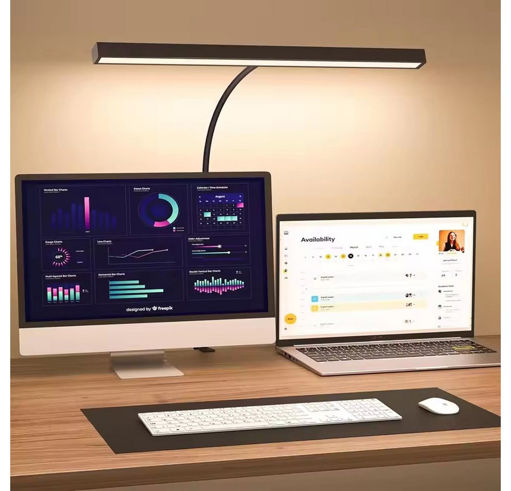 LMaxhome LED Schreibtischlampe 10 W, dimmbar, 3 Lichtfarben, flexibler Schwanenhals, Tischleuchte für Büro, Homeoffice, Lernen, Zeichnen & Handarbeit Bild 5