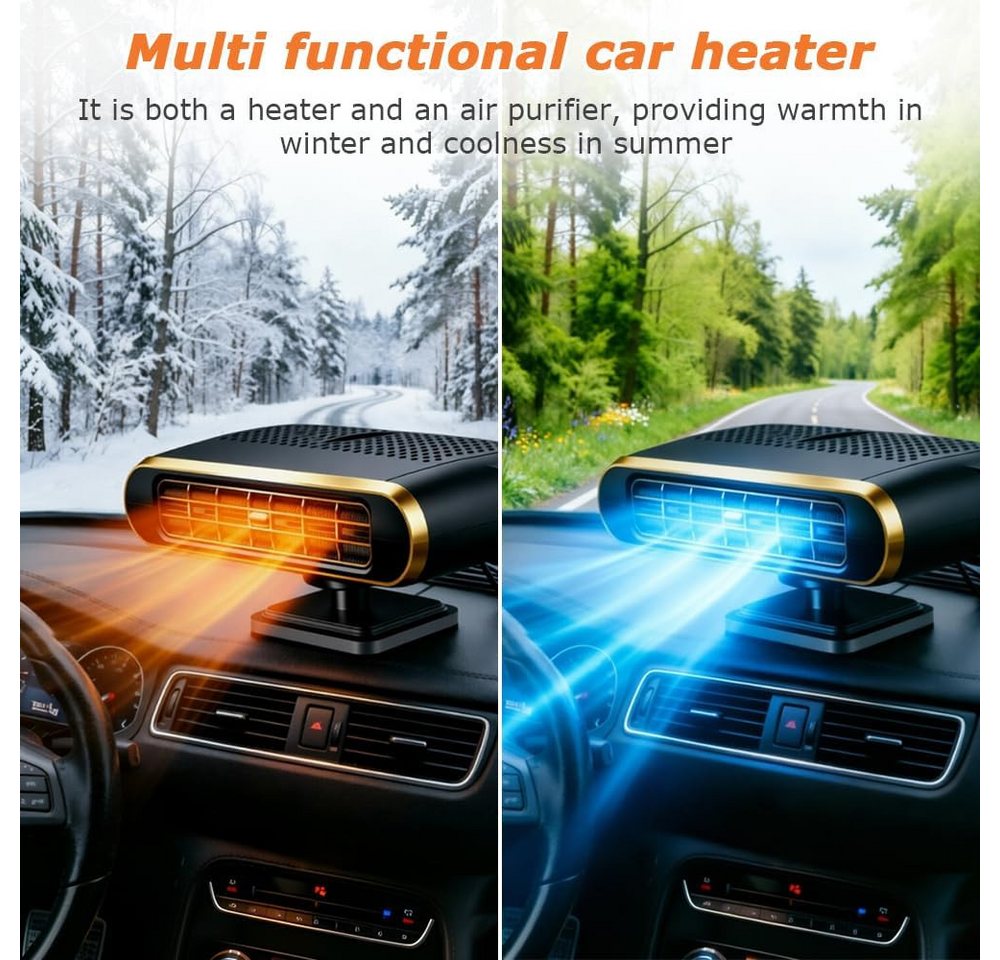 FELIXLEO Heizlüfter Autoheizung 12 V 120 W 2 in 1 Heizlüfter und Defroster 360° Bild 2