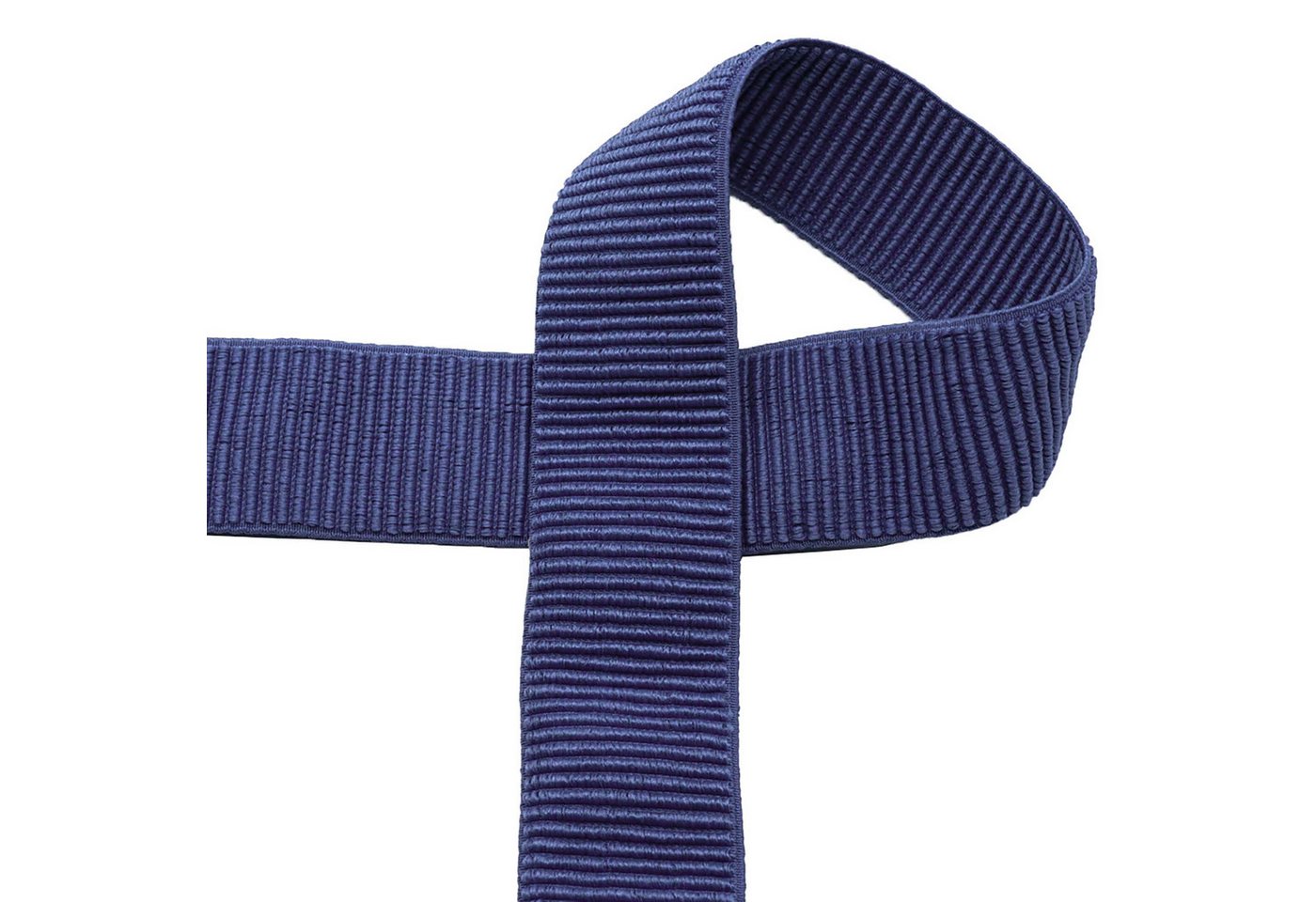 maDDma Webband Gummiband 50 mm Meterware Elastic Rib Band gerippt Bund Bündchen, blau Bild 2