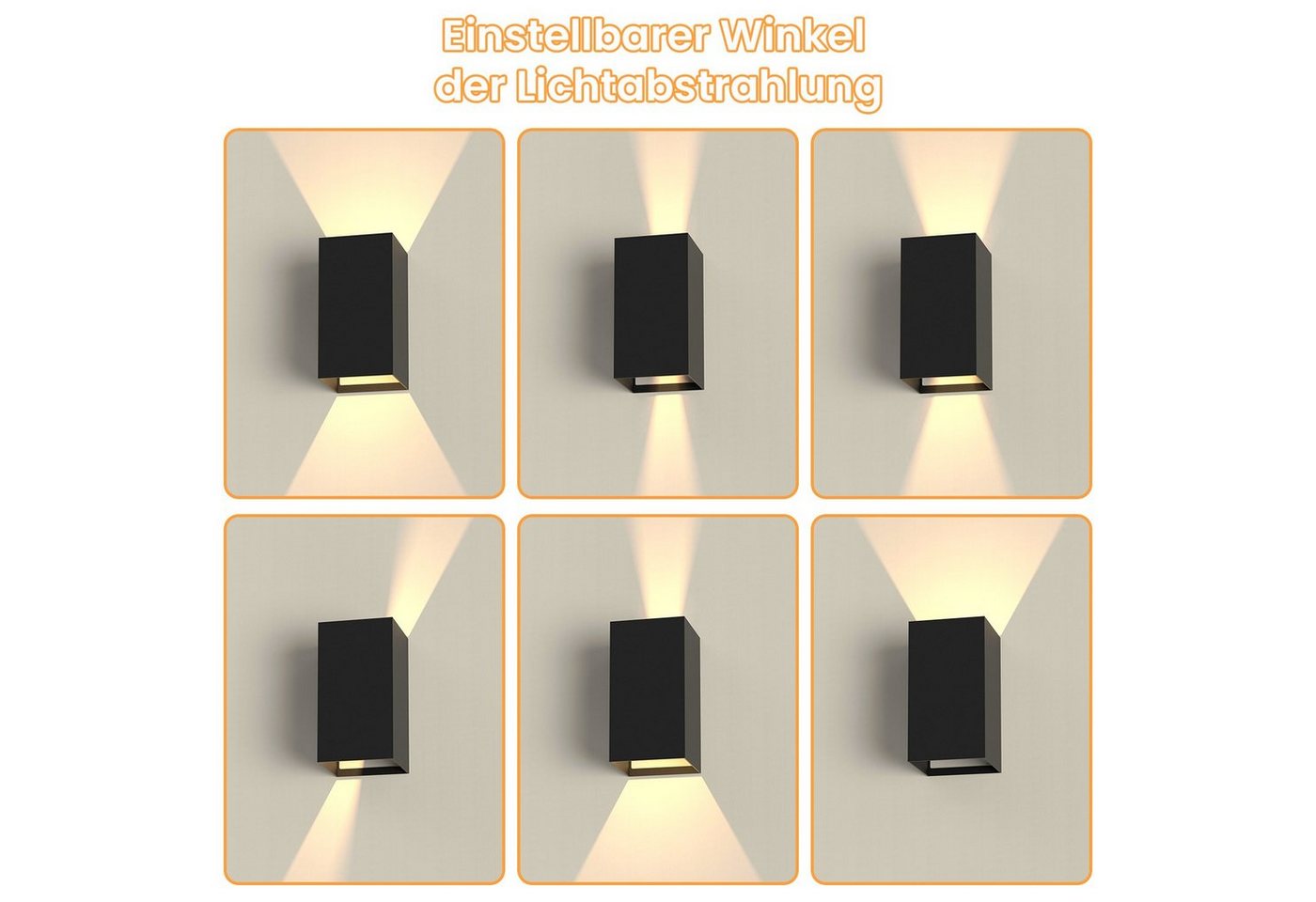 ZMH LED Außen-Wandleuchte Modern Up Down Außen-Wandleuchte Schlafzimmer Flur, LED fest integriert, Warmweiß, Treppenlampe,Flurlampe,Warmweiß,wandlampe aussen