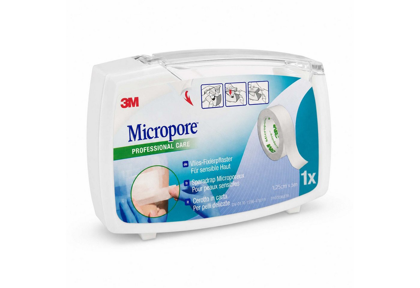 Solventum Fixierpflaster MICROPORE Vliespfl.1,25cmx5m m.Abr.1530NP-0SD PZN 06337930