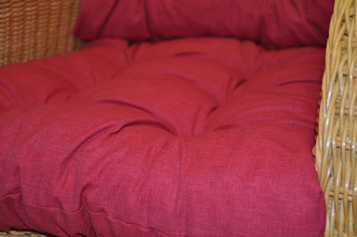 Rattani Sesselauflage Polster Kissen für Rattan Ohrensessel / Rattansessel, Color rot