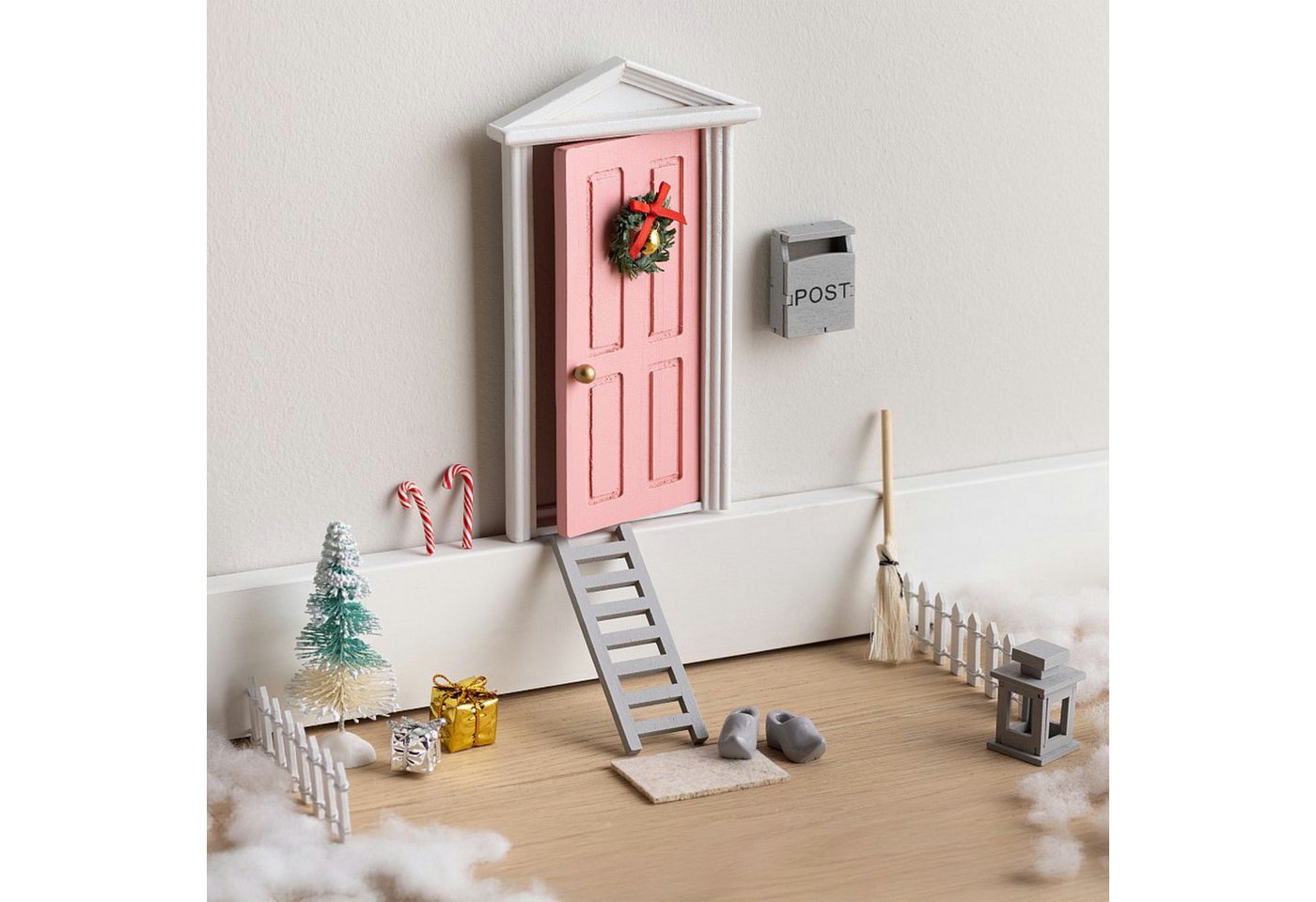 Haushalt International Wichteltür Weihnachtsdekoration Wichtel Set 16tlg (Stück, 16 St., Packung), Miniatur, Weihnachten, Dekoration