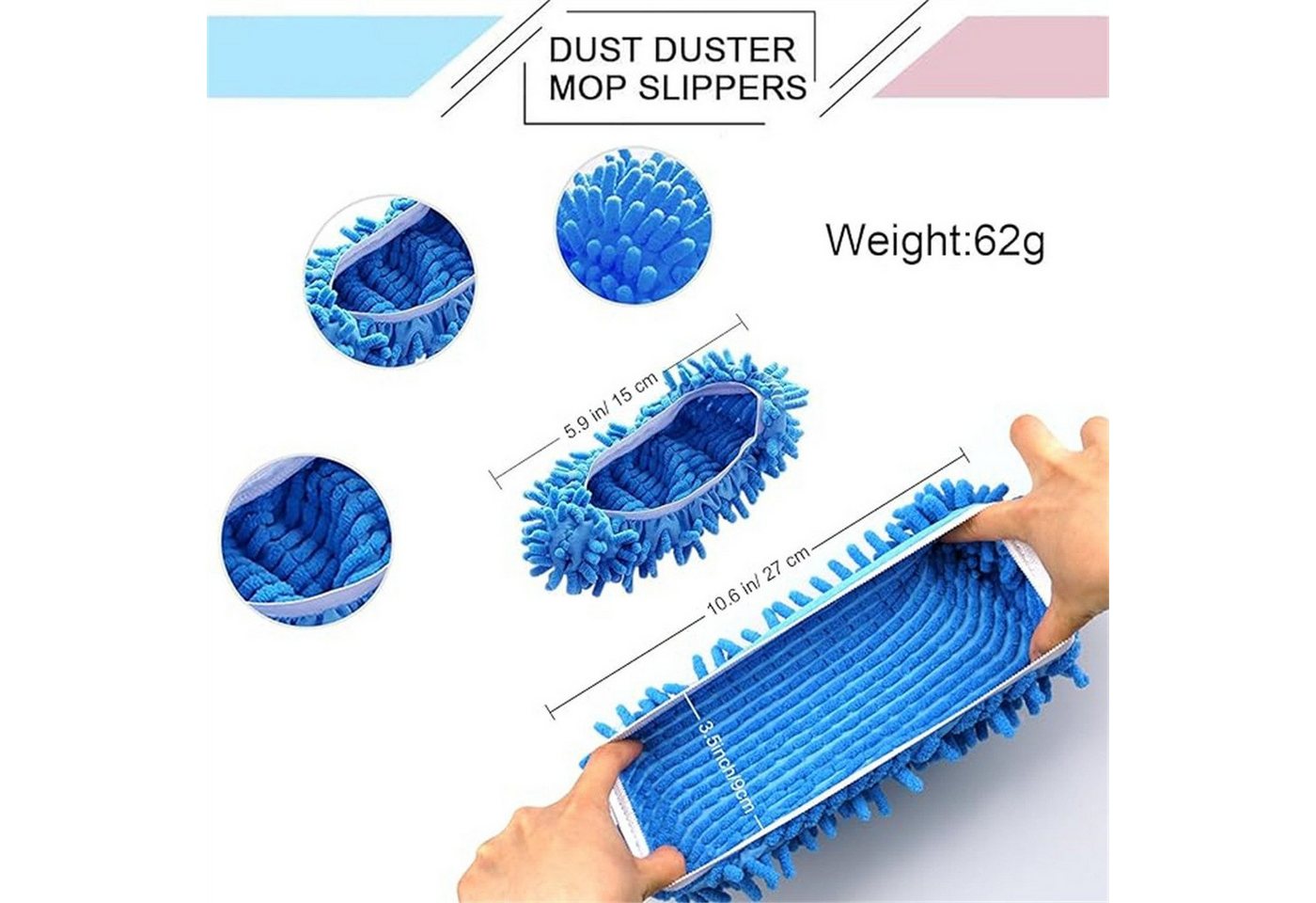 feinlux Staubbesen Staubwischer Schuhe Abdeckung (Set, 5-St., Staubwischer Schuhe Abdeckung), für Mop Staub Staubtuch 10 PCS 5 Paare (10-St) Bild 3