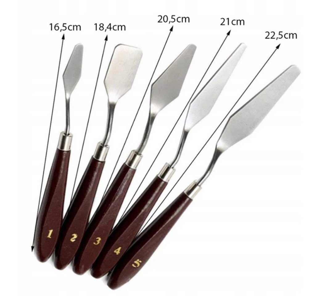 VERK GROUP Malerspachtel Malmesser Malspachtel 5tlg. Farbspachtel Acryl Malerei Künstler Set (5-St., 5-teiliges Malmesser-/Malspachtel-Set) verschiedene Formen und Größen Bild 2