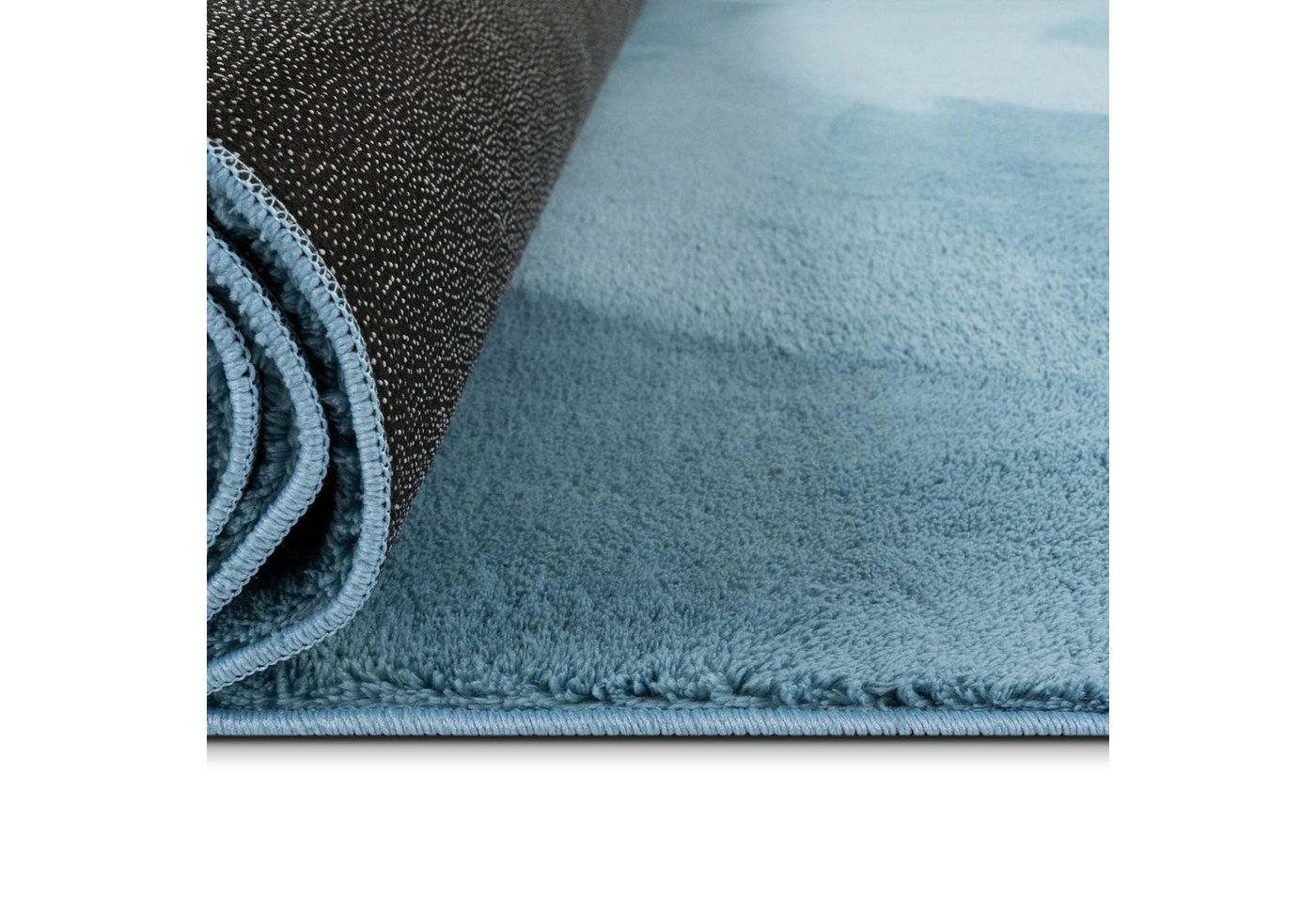 TaCa Home Teppich Supersoft Kurzflor-Teppich Uni, rechteckig, Höhe: 14 mm, Wohnzimmer Schlafzimmer Esszimmer, new hellblau - 50 x 80 cm