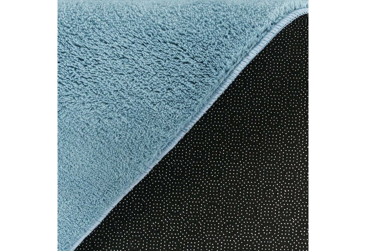 TaCa Home Teppich Supersoft Kurzflor-Teppich Uni, rechteckig, Höhe: 14 mm, Wohnzimmer Schlafzimmer Esszimmer, new hellblau - 50 x 80 cm Bild 5