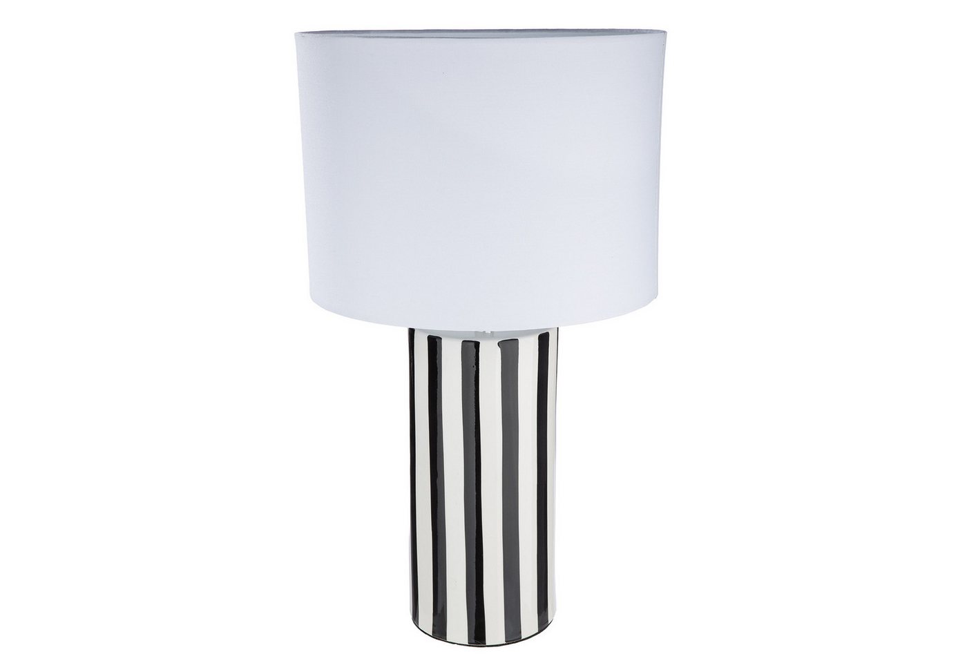 GILDE Tischleuchte STRIPES Leuchte - schwarz, weiß - Keramik - Höhe 47cm x Ø 27cm - Lampe, Tischlampe - Schreibtischlampe - Nachttischlampe Bild 3