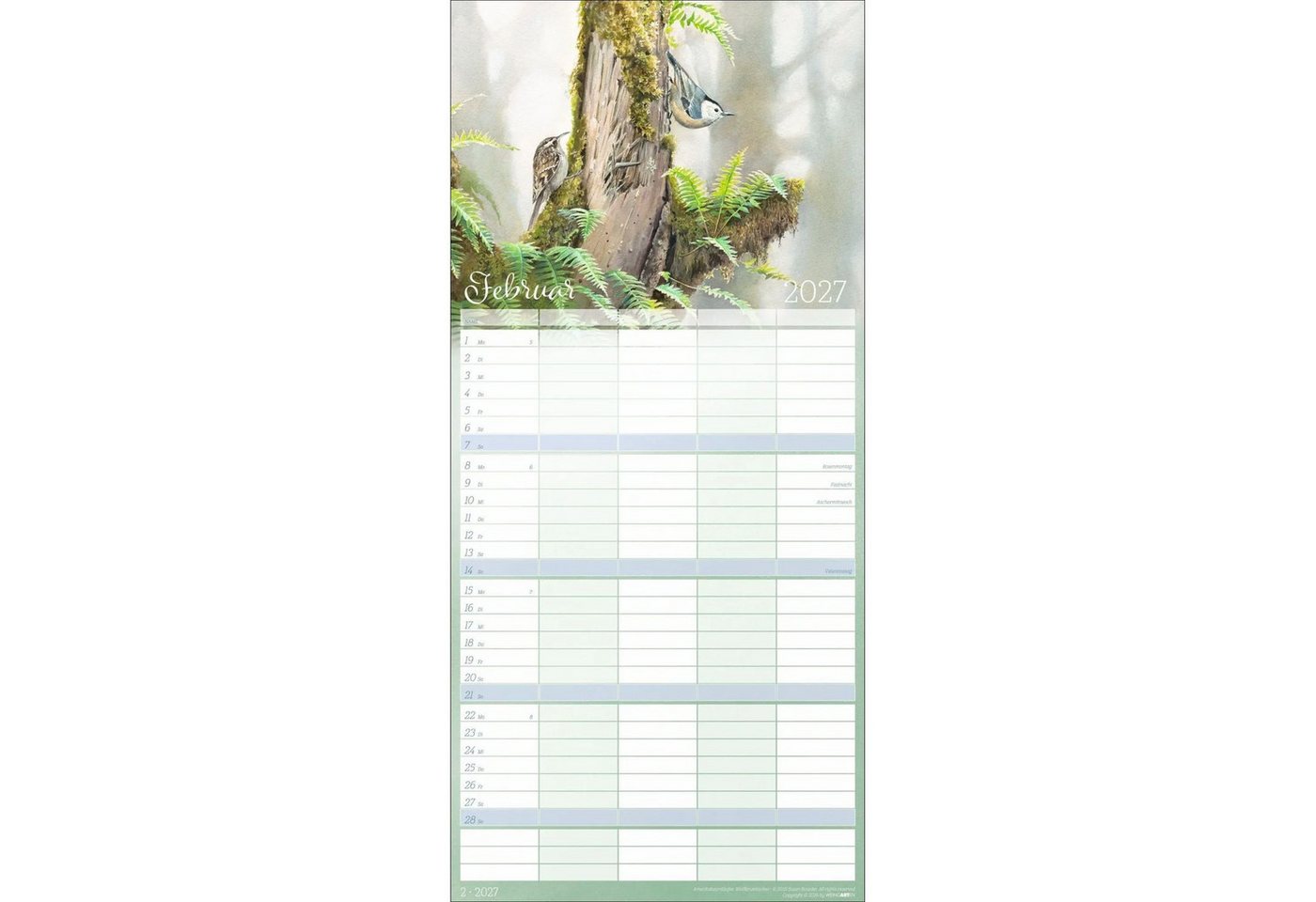Wandkalender Bunte Vogelwelt Familienplaner 2027 Bild 2