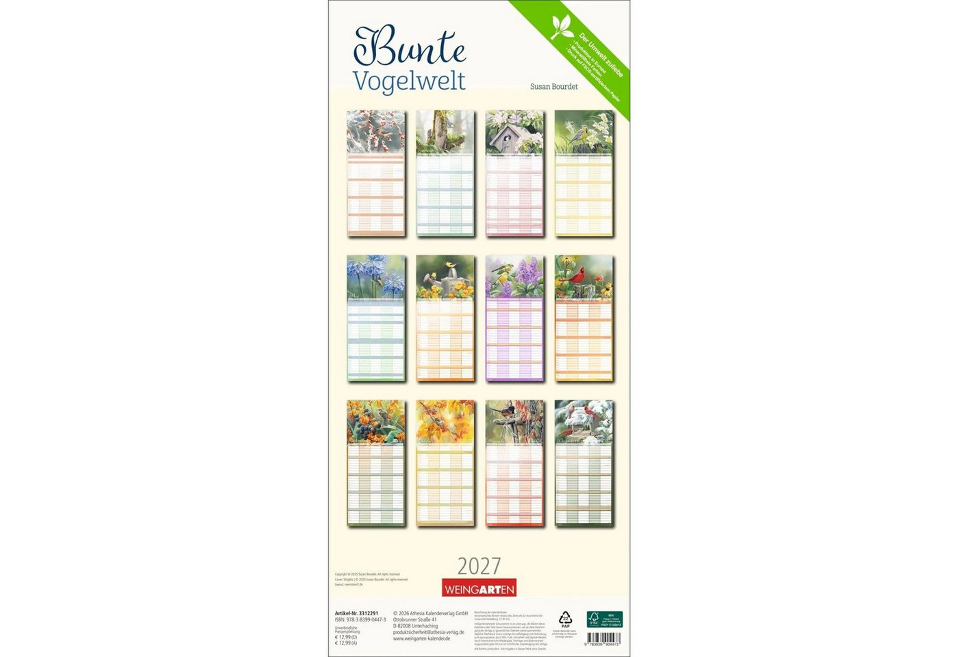 Wandkalender Bunte Vogelwelt Familienplaner 2027 Bild 3