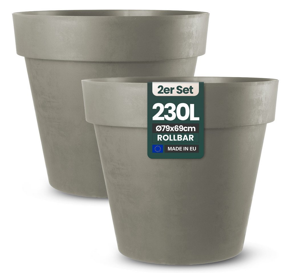 KreLeo Pflanzkübel Rollbarer XXL Pflanzkübel "LIKE" Ø 79 cm in verschiedenen Farben (2 St)