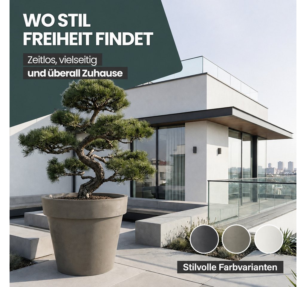 KreLeo Pflanzkübel Rollbarer XXL Pflanzkübel "LIKE" Ø 79 cm in verschiedenen Farben (2 St) Bild 2