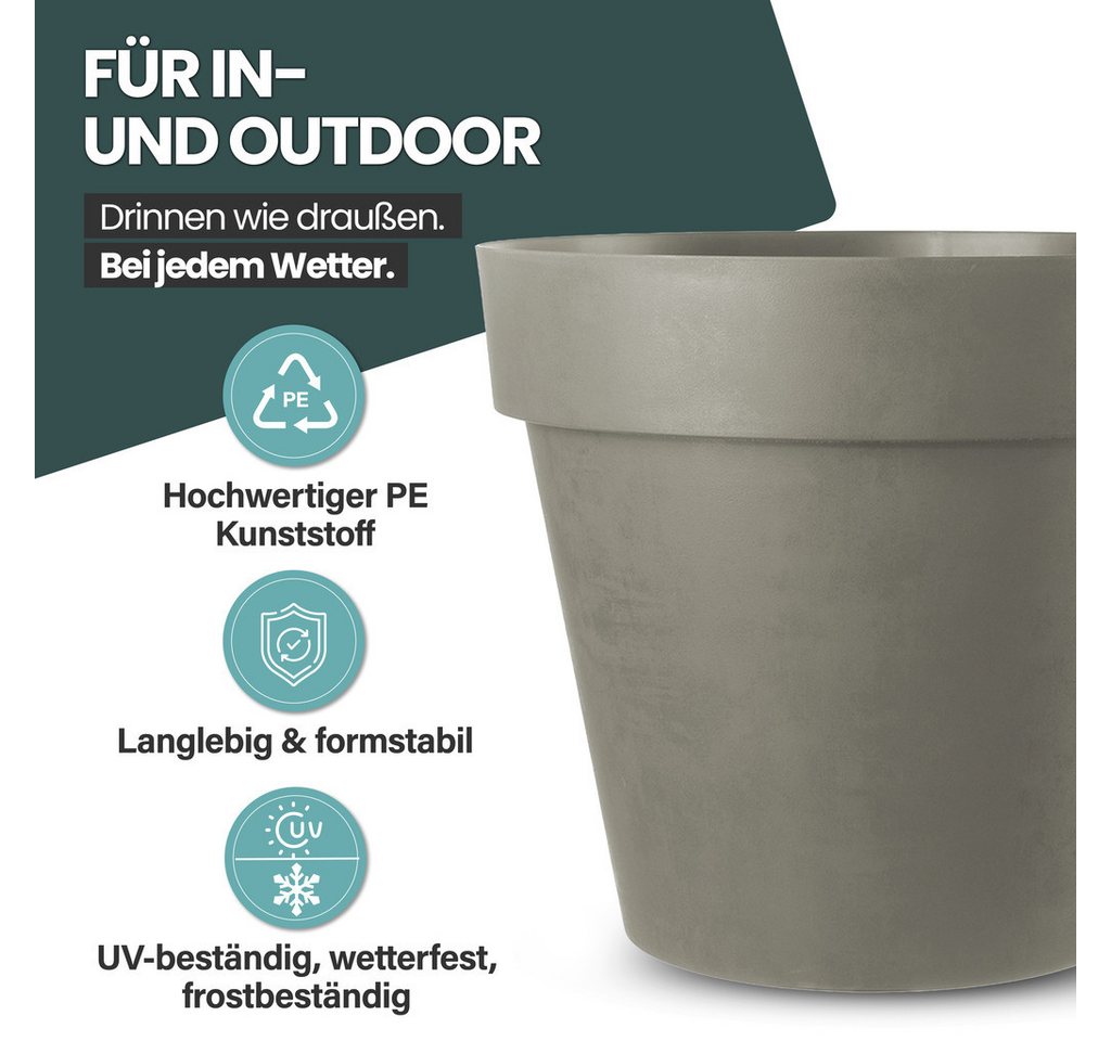 KreLeo Pflanzkübel Rollbarer XXL Pflanzkübel "LIKE" Ø 79 cm in verschiedenen Farben (2 St) Bild 3