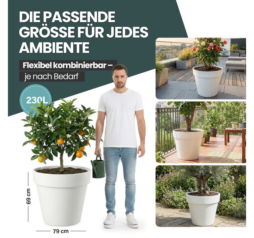 KreLeo Pflanzkübel Rollbarer XXL Pflanzkübel "LIKE" Ø 79 cm in verschiedenen Farben (1 St) Bild 4