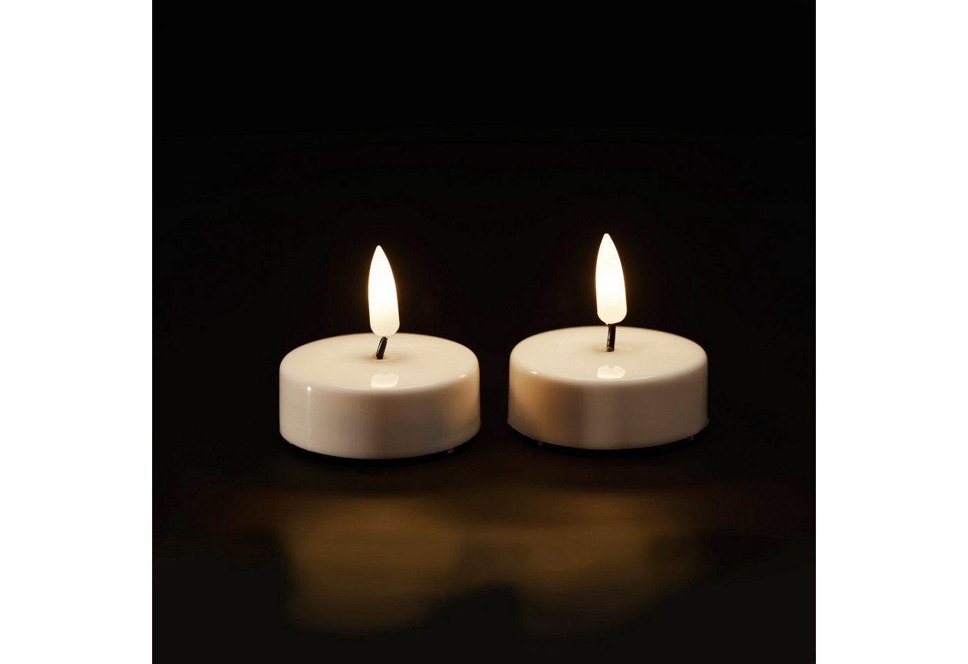 Lumineo LED-Teelichter, Timer, warmweiß, LED Teelichter 6x5,5cm mit Timer Kunststoff 2 Stück Weiß / Warmweiß Bild 5