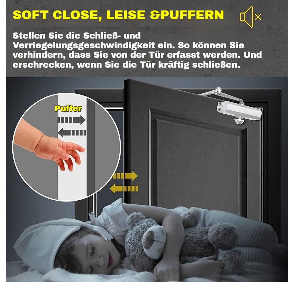 BlingBin Türschließer Automatischer Türschließer mit Feststellfunktion Gewicht 25-45kg, 1pcs, (1er Set, 1-tlg., für Türen 25-45 kg), für Feuerschutztüren Gewerbliche und Private Zuhause Bild 3