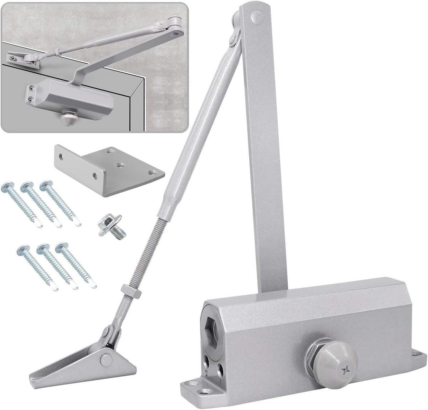 BlingBin Türschließer Automatischer Türschließer mit Feststellfunktion Gewicht 25-45kg, 1pcs, (1er Set, 1-tlg., für Türen 25-45 kg), für Feuerschutztüren Gewerbliche und Private Zuhause Bild 4