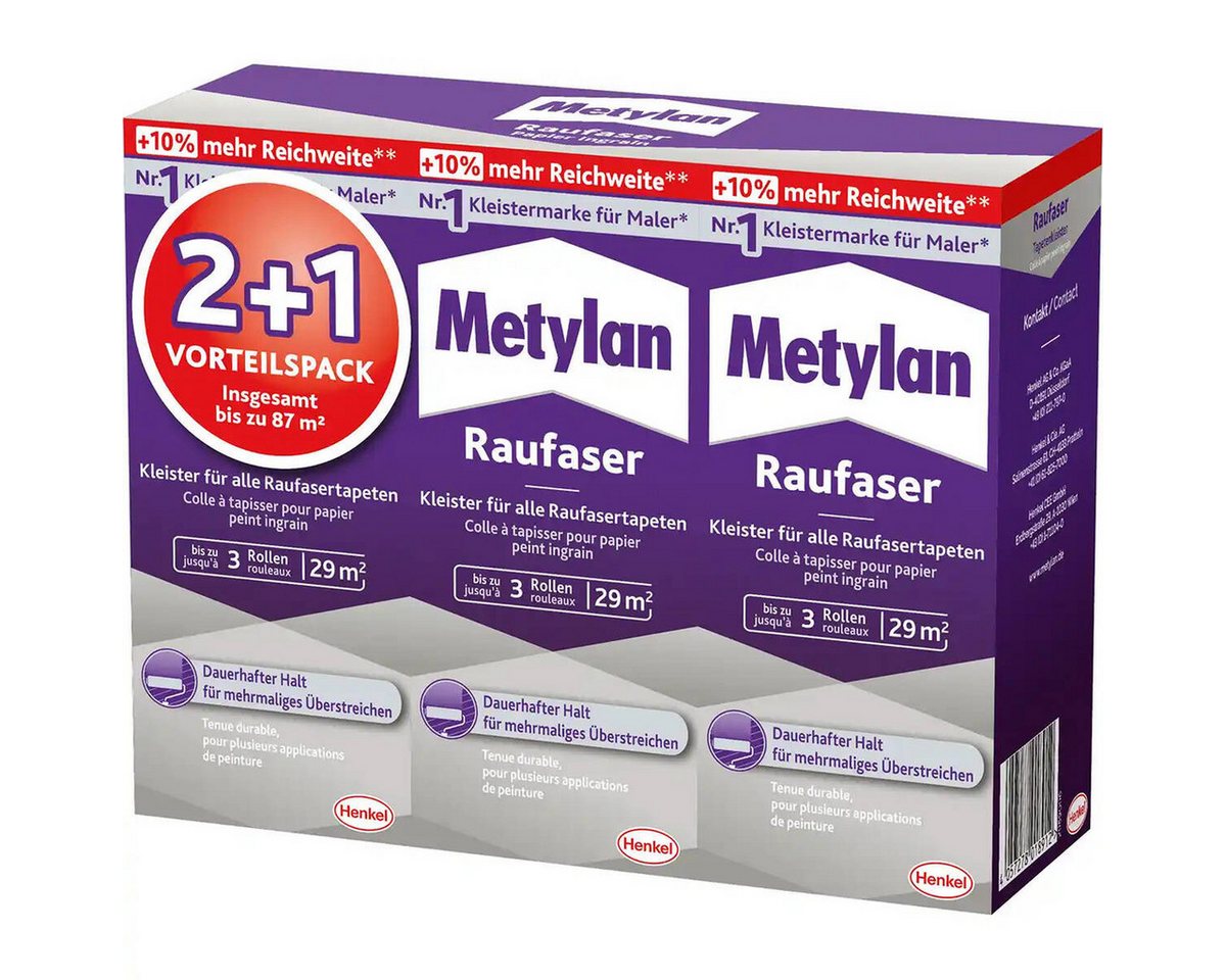 Metylan Kleister Metylan Raufaser, (Packung), Metylan,Henkel,Raufaser,überstreichbar